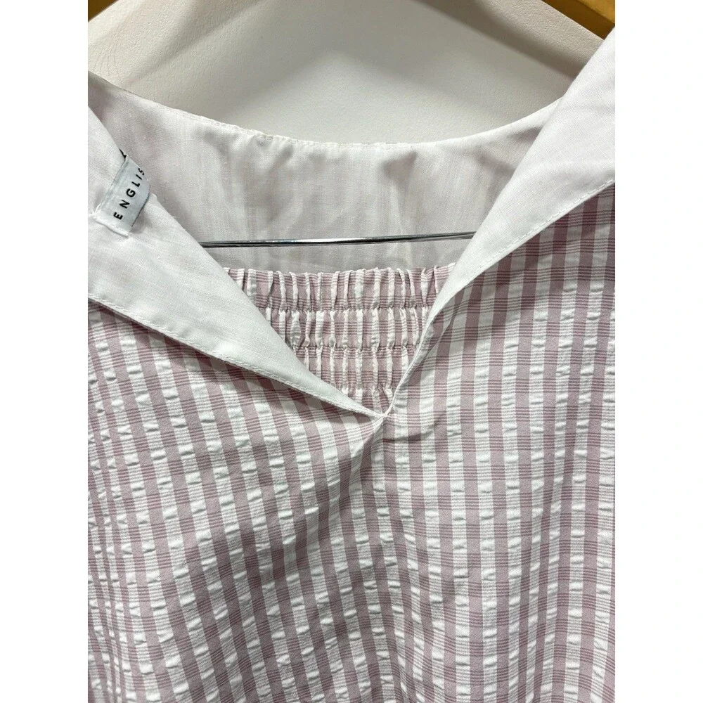 English Factory XS Purple Gingham Seersucker Top Maxi  Skirt 2 Piece Set